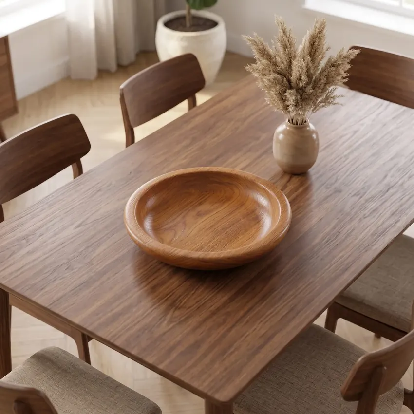 Piring Saji Kayu Jati (Deep Wooden Serving Plate)
