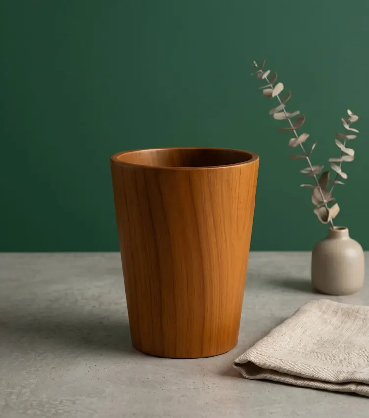 Gelas Kayu Jati Minimalis (Teak Wooden Cup)